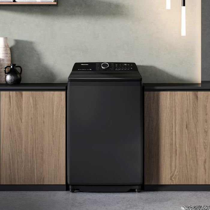 LAVADORA HISENSE NEGRA CON TAPA DE  CRISTAL WT165I2023DB - Image 4
