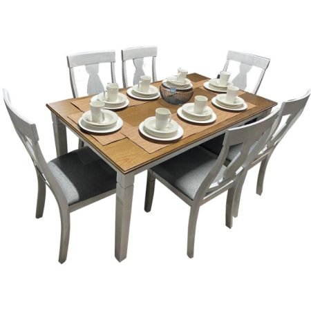 COMEDOR CASA BLANCA OREGON ROBLE OAK/BLANCO CREMA ANTIGUO