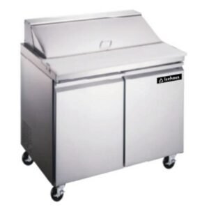 Mesa de Preparación Refrigerada Ensalada Icehaus ME‑2P‑SS‑01 – 118 cm, 0.5 °C a 5 °C, 2 Puertas