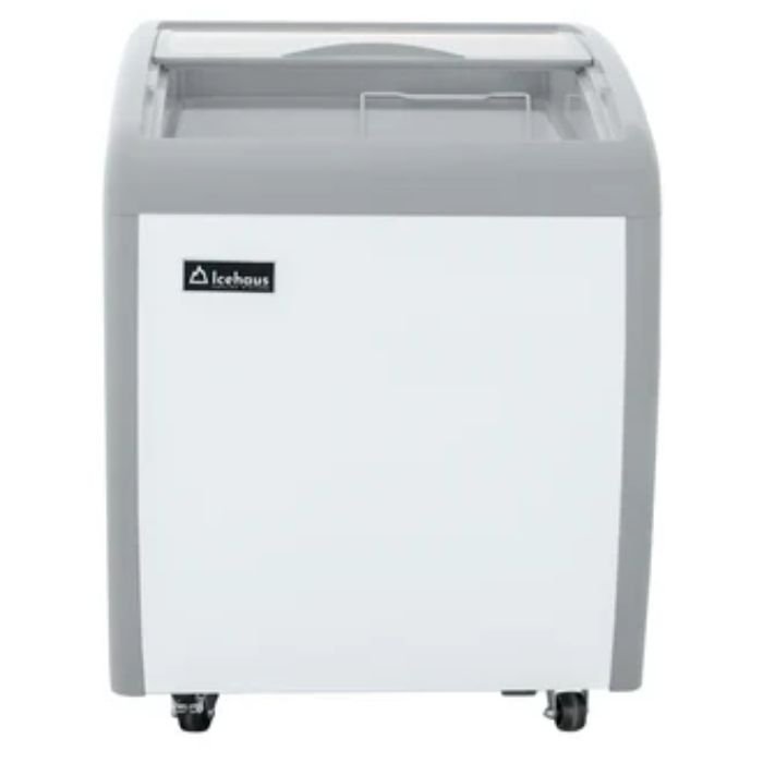 Congelador Paletero Icehaus CHPC‑160 – 160 L con Tapa de Cristal Curvo y Acero Inoxidable - Image 3