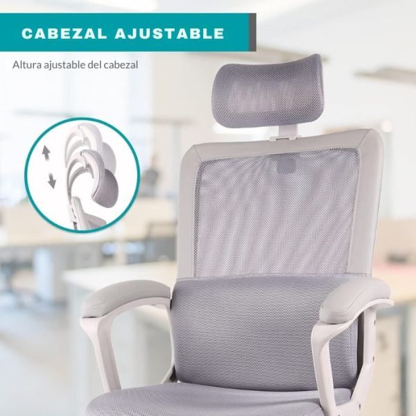 SILLA DE OFICNA GRIS CAP-1401 T/2 - Image 3