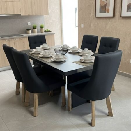 5 COMEDOR LOMA ALTA GRECIA C/PED GRIS OBS/CEMENTO 6/S FUTURA GRIS OBSCURO T/1