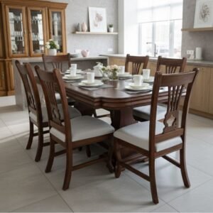 COMEDOR ORTEGA HAMBURGO MADERA ANTIGUA 8SILLAS T/2