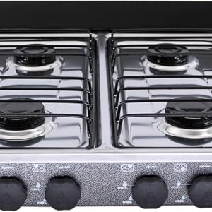 PARRILLA DE GAS 4 QUEMADORES CUBIERTA DE ACERO 4QCA