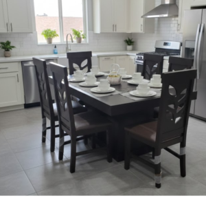 COMEDOR VELAZQUEZ FLOR NOGAL 6/S FLOR NOGAL VINIL ROBLE COSTURA