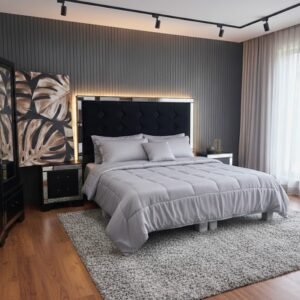 RECAMARA CRISTAL CARDEADA CHOCO TERCIOPELO NEGRO 4391