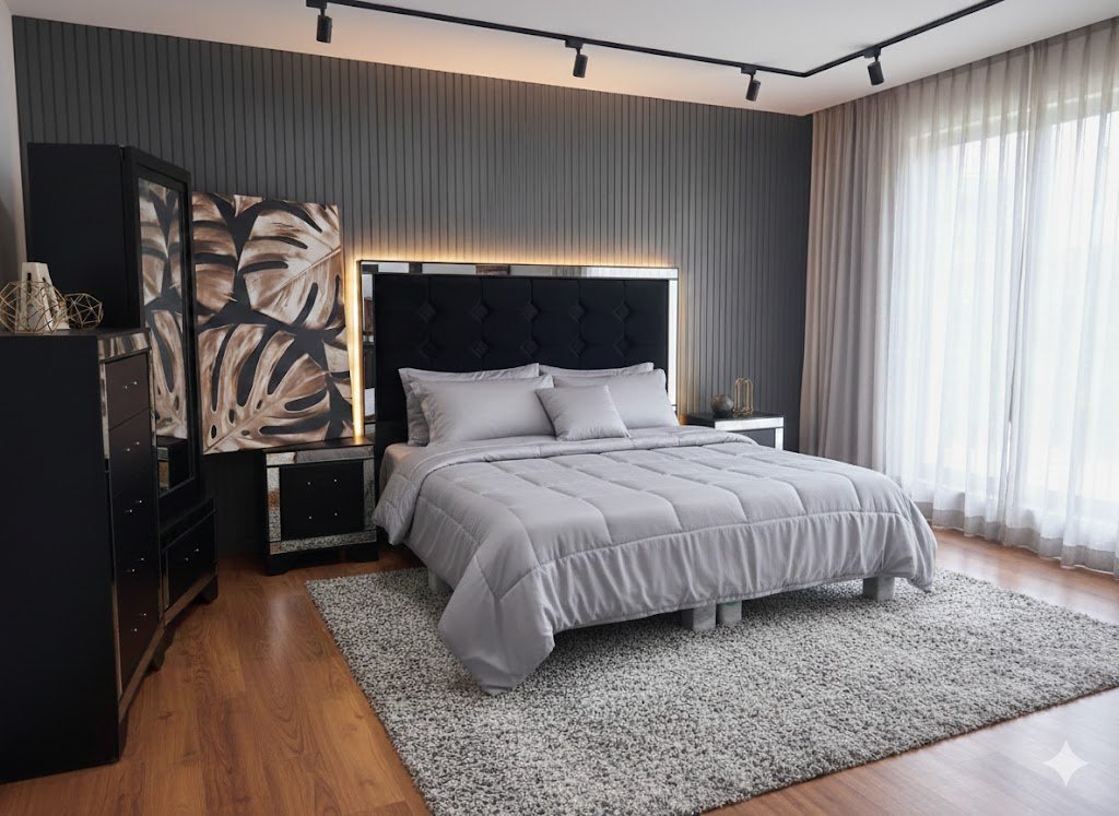 RECAMARA CRISTAL CARDEADA CHOCO TERCIOPELO NEGRO 4391