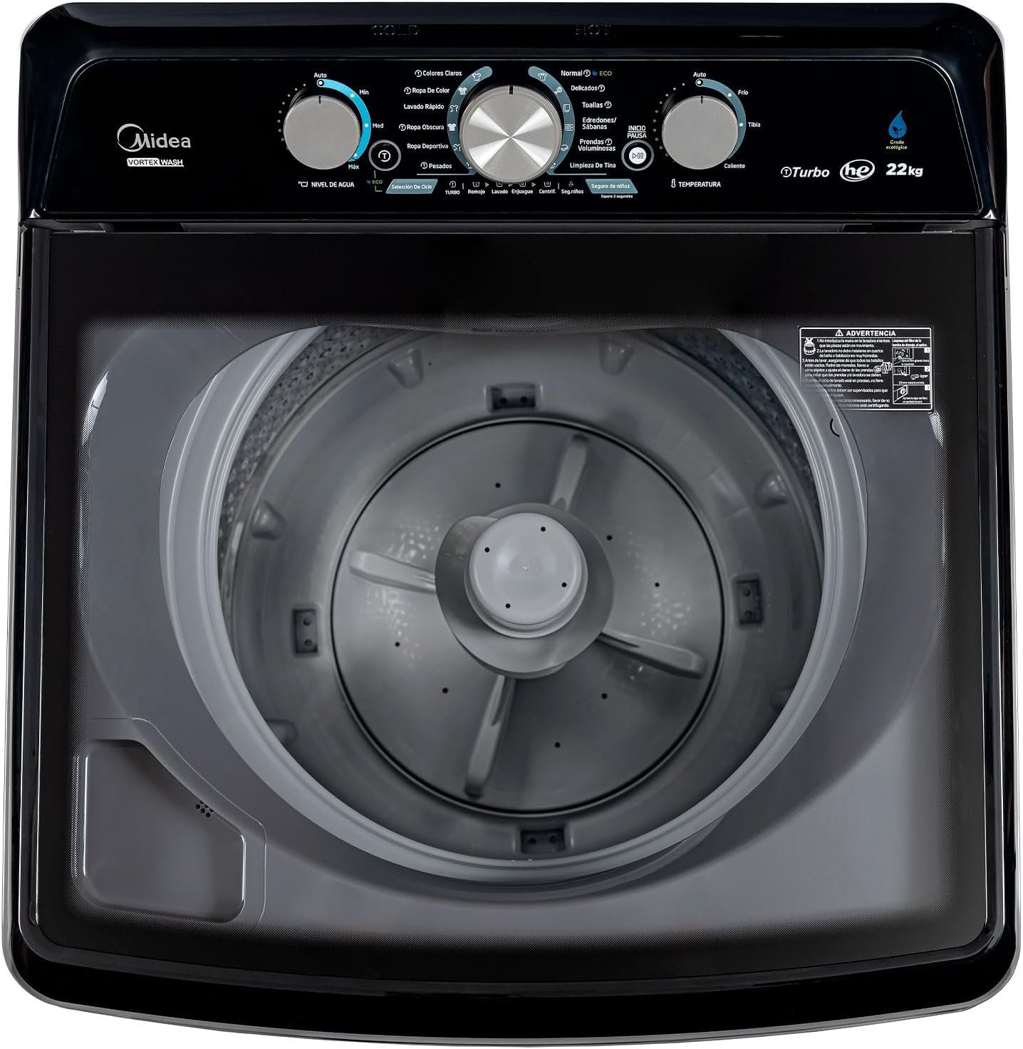 lavadora midea ma500w22g 22kg automatica gris carga superior agitador t/1 lavadora midea ma500w22g 22kg automatica gris carga superior agitador t/1