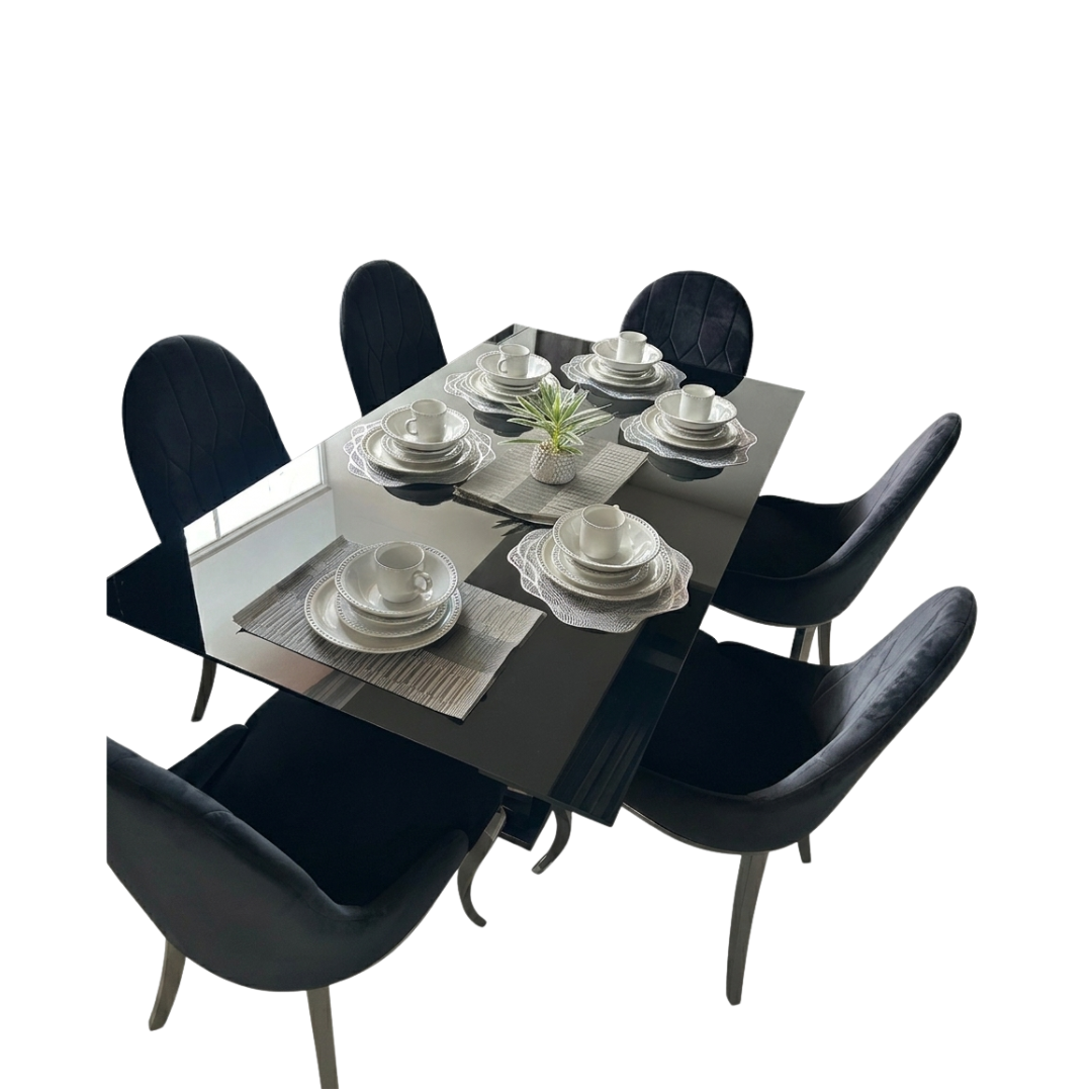COMEDORES - Comedor JAICO GREYCI (2) X COMEDOR JAICO GRACE NEGRO IRON 6/S REPUBLICA NEGRO IRON T/2 - Image 4
