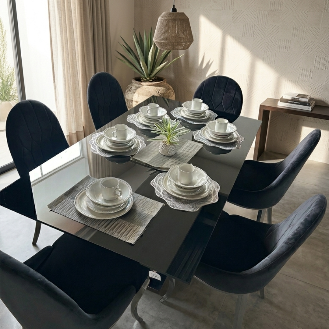 COMEDORES - Comedor JAICO GREYCI X COMEDOR JAICO GRACE NEGRO IRON 6/S REPUBLICA NEGRO IRON T/2