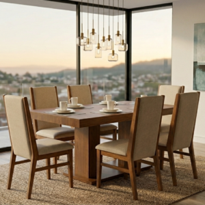 COMEDOR VELAZQUEZ TOKIO NOGAL NATURAL DE 6/S EGIPTO NOGAL NATURAL PRAGA APEM 5397/5421 T/2