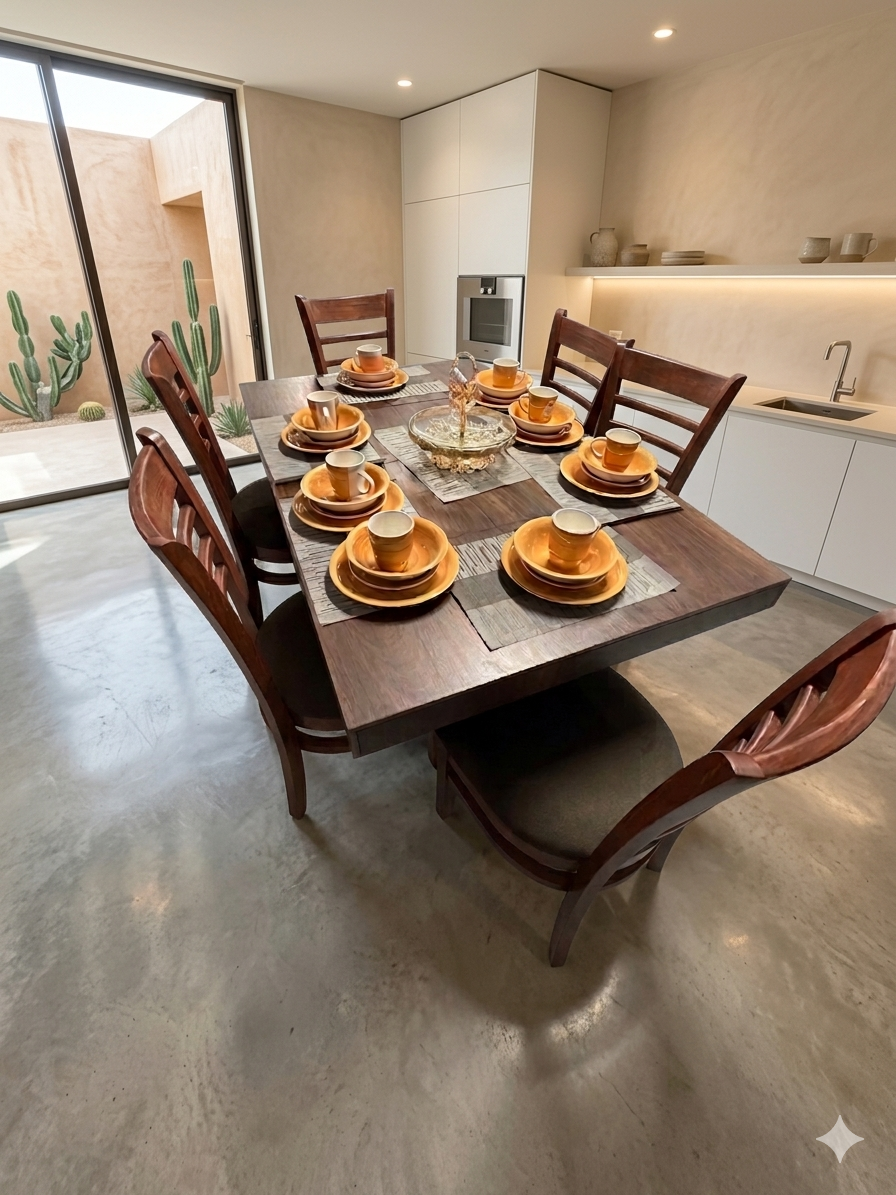 IMG_2048 COMEDOR VELAZQUEZ VICTORIA MELAMINA PAROTA 6S LUCIANA COLOR PAROTA CREPI COCOA 5038/5422 T/2