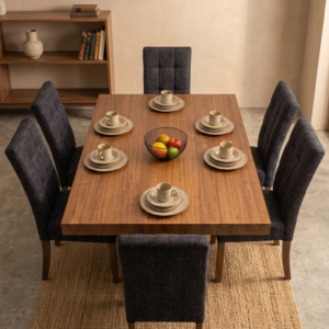 comedor loma alta salvatore nogal natural c/ pedestal 6s salvatore nogal natural t/1