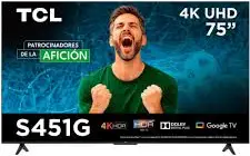 "pantalla tcl 75"" 75s451g uhd 4k google tv hdr 10 c t/1"